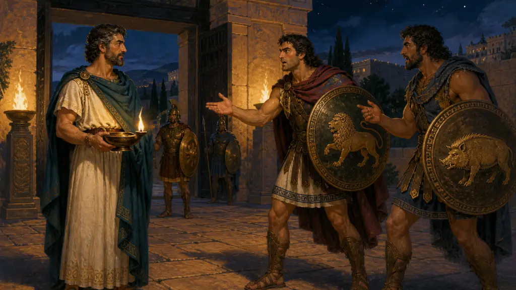 Ο Άδραστος και οι Επτά — σκηνή 1 από 10.