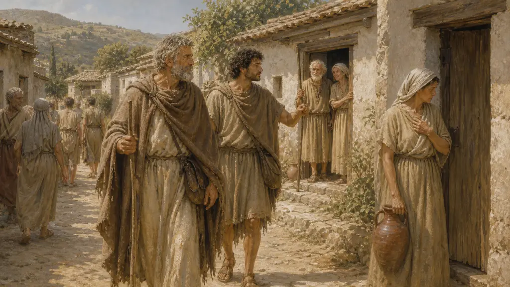 Ο Φιλήμων και η Βαυκίς — Οι μεταμφιεσμένοι θεοί ζητούν φιλοξενία