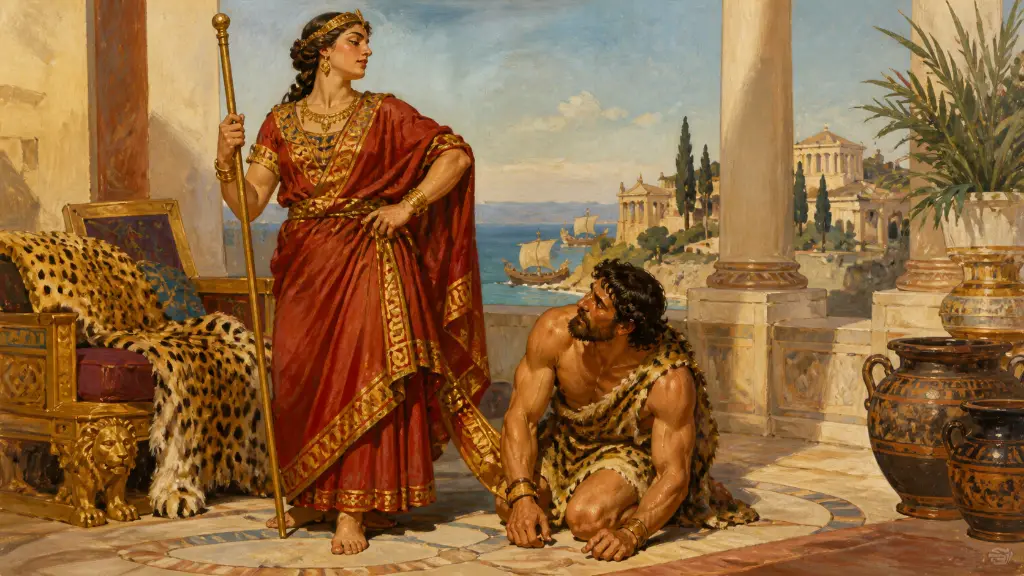 Ο Ηρακλής και η Ομφάλη — arrival